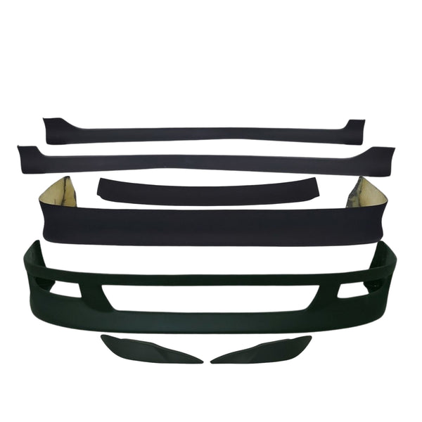 2003-2004 Toyota Corolla (Hella & Hella) Body kit: Front lip, rear lip, laterales, vicera y cejas.