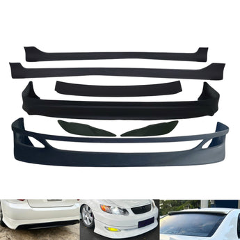 2005-2008 Toyota Corolla (Hella & Camry) Body kit: Front lip, rear lip, laterales, vicera y cejas.